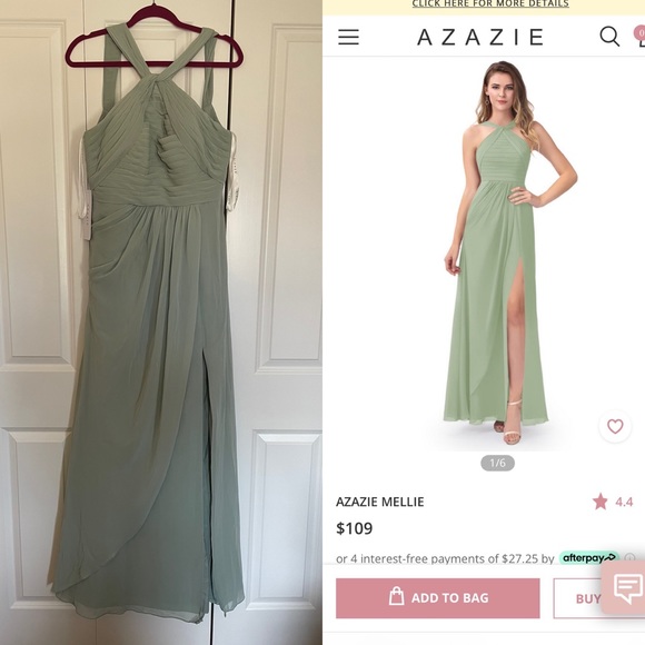 NWT Azazie Mellie Bridesmaid/Evening Dress - Picture 1 of 1